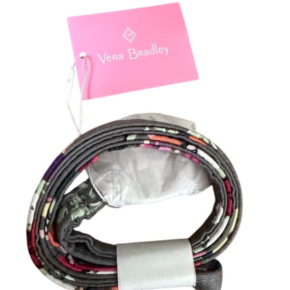 Vera Bradley Fabric Belt Gray Multicolor Floral Print Silver Buckle Women’s NWT
